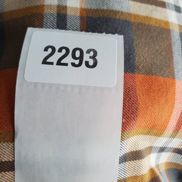 Eddie Bauer Men’s Classic Fit Orange Plaid Shirt Size XL Long Sleeve Pockets - Picture 7 of 7